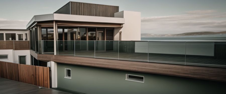 Coastal view showing the sea-facing elevation and Caernarfon Bay beyond